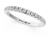 White gold Round Diamond Pavé Set Half Eternity Band with Shared Prong Setting_187