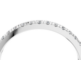 White gold Round Diamond Pavé Set Half Eternity Band with Shared Prong Setting_190