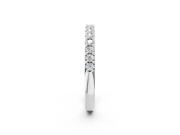 White gold Round Diamond Pavé Set Half Eternity Band