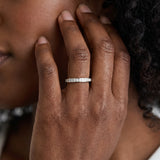 White gold Round Diamond Pavé Set Half-Eternity Band_37
