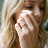 Silver Round Diamond Pavé Set Thin Band