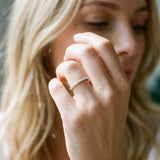 Silver Round Diamond Pavé Set Thin Band