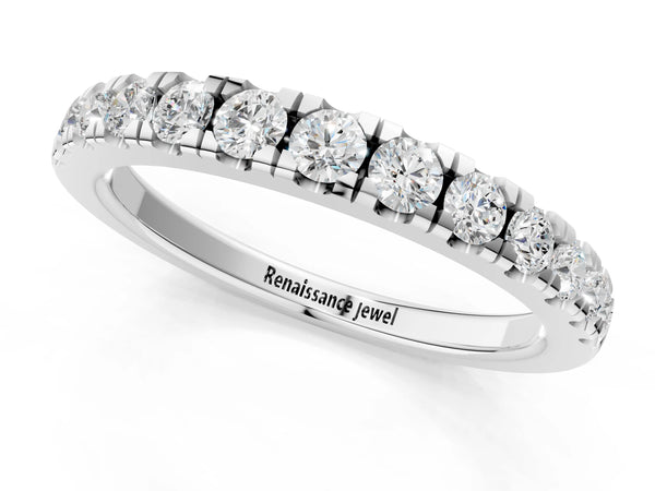 White gold Round Diamond Pavé Set White Gold Eternity Band