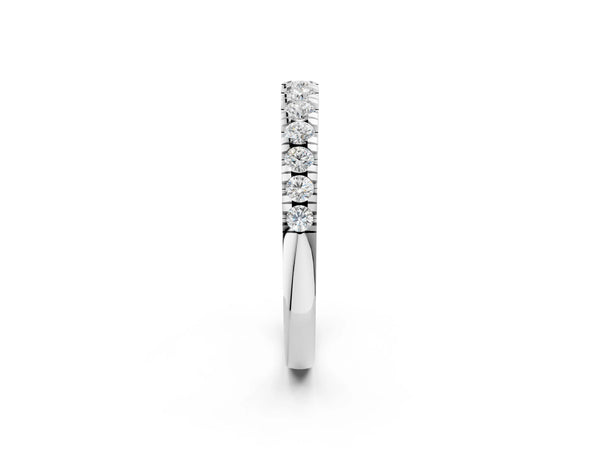 Platinum Round Diamond Pavé Set White Gold Eternity Band