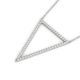White gold Round Diamond Pavé Triangle Pendant 1