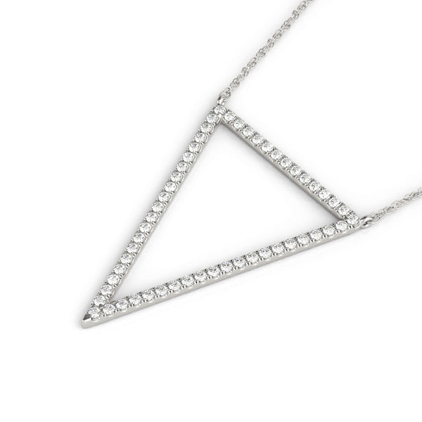 White gold Round Diamond Pavé Triangle Pendant