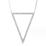 White gold Round Diamond Pavé Triangle Pendant
