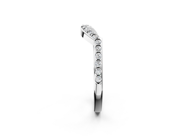 Platinum Round Diamond Pavé Twist Band with Shared Prong Setting