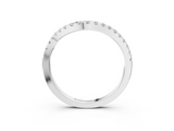 White gold Round Diamond Pavé Twist Band with U-Prong Setting_26
