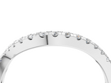 White gold Round Diamond Pavé Twist Band with U-Prong Setting_27