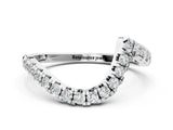 White gold Round Diamond Pavé V-Shaped Contour Band with Shared Prong Setting_29