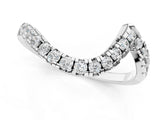 White gold Round Diamond Pavé V-Shaped Contour Band with Shared Prong Setting_30