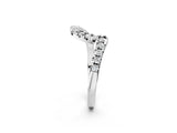 White gold Round Diamond Pavé V-Shaped Contour Band with Shared Prong Setting_31