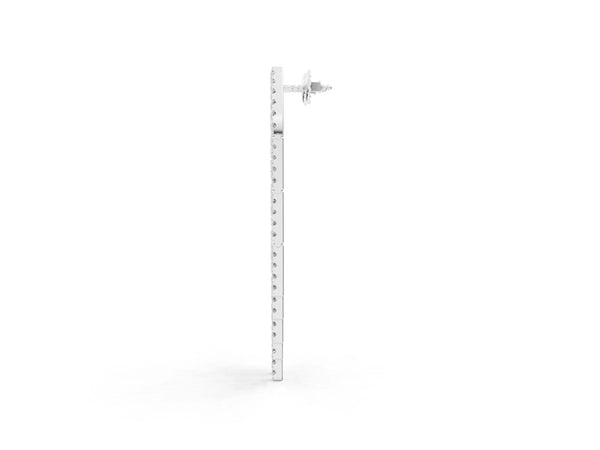 White gold Round Diamond Pavé Waterfall Drop Earrings