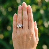 White gold Round Diamond Pave Art Deco Split Shank Ring with Four-Prong Setting_28