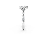 White gold Round Diamond Pave Band with Floral Prong Setting_56