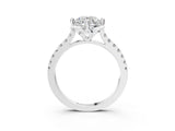 White gold Round Diamond Pave Band with Floral Prong Setting_57