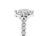 White gold Round Diamond Pave Band with Floral Prong Setting_59