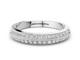White gold Round Diamond Pave Eternity Band with Milgrain Edging_29