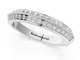 White gold Round Diamond Pave Eternity Band with Milgrain Edging_30