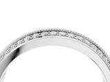 White gold Round Diamond Pave Eternity Band with Milgrain Edging_33