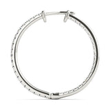 White gold Round Diamond Pave Hoop Earrings with Channel Setting 2