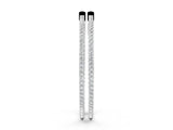 Silver 1.13 Carat E VS Round Diamond Pave Hoop Earrings with Prong Setting
