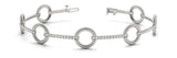 White gold Round Diamond Pave Link Bracelet with Rope Band and Four-Prong Setting