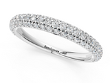 White gold Round Diamond Pave Set Eternity Band with Shared Prong Setting_116