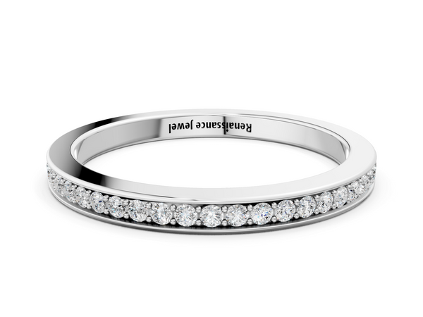 Platinum Round Diamond Eternity Band with Pavé Setting