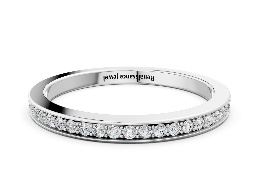 White gold Round Diamond Pave Set Eternity Band_23