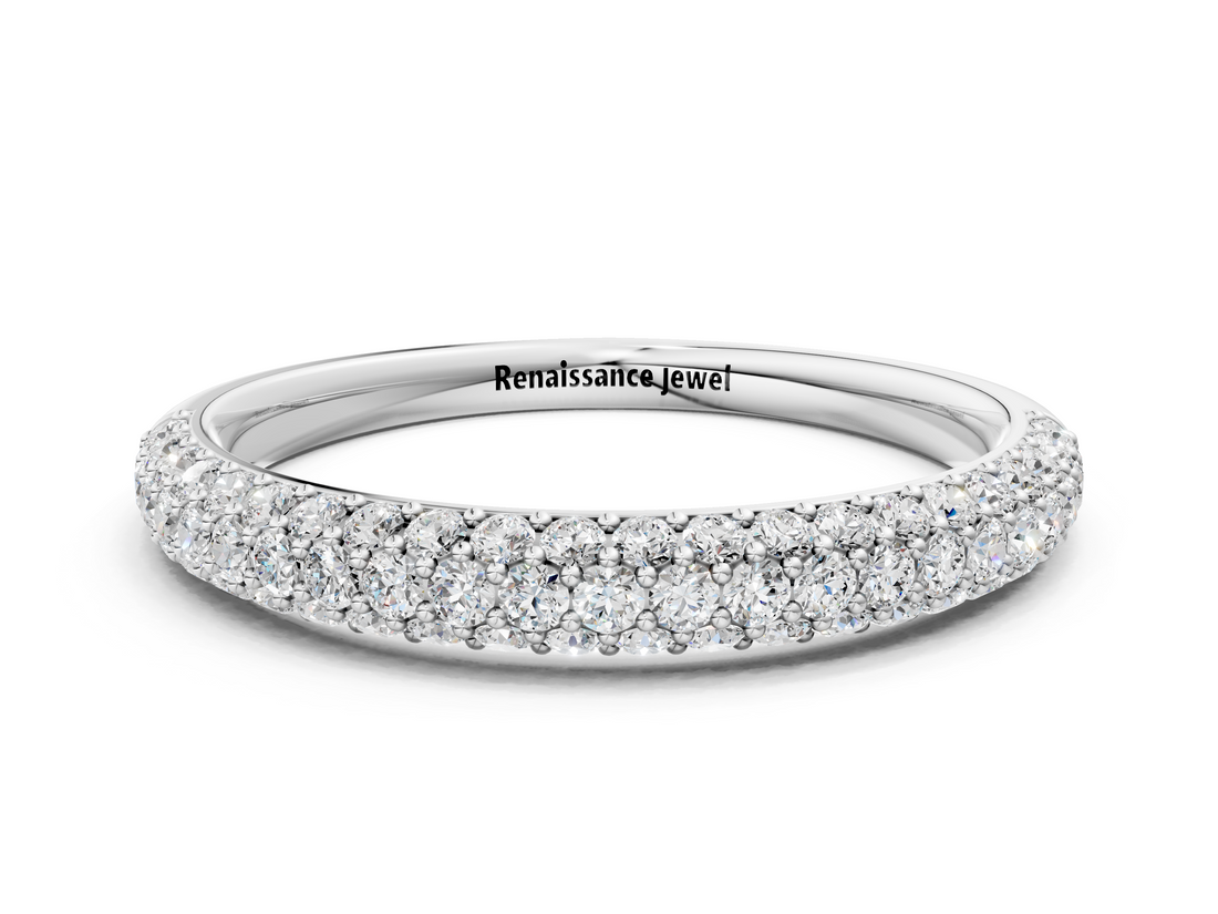White gold Round Diamond Pave Set White Gold Eternity Band_29
