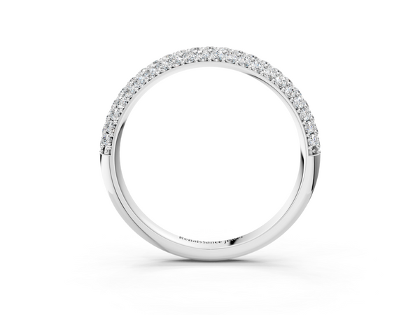 White gold Round Diamond Pave Set White Gold Eternity Band