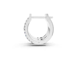 White gold Round Diamond Petite Double Row Huggie Hoop Earrings_18