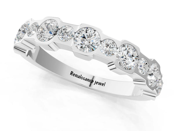 White gold Round Diamond Promise Ring with Round Diamond Accents