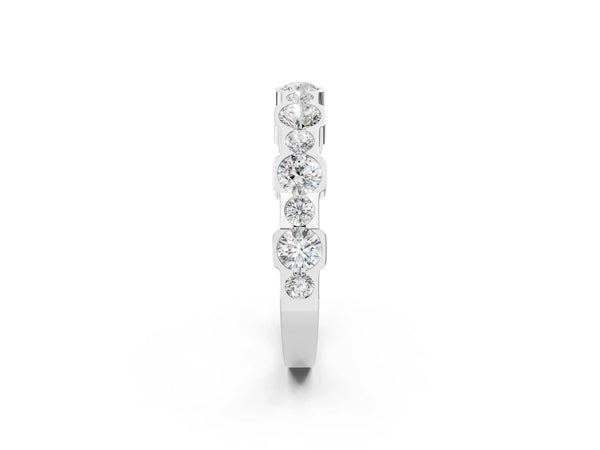 Silver Round Diamond Promise Ring with Round Diamond Accents