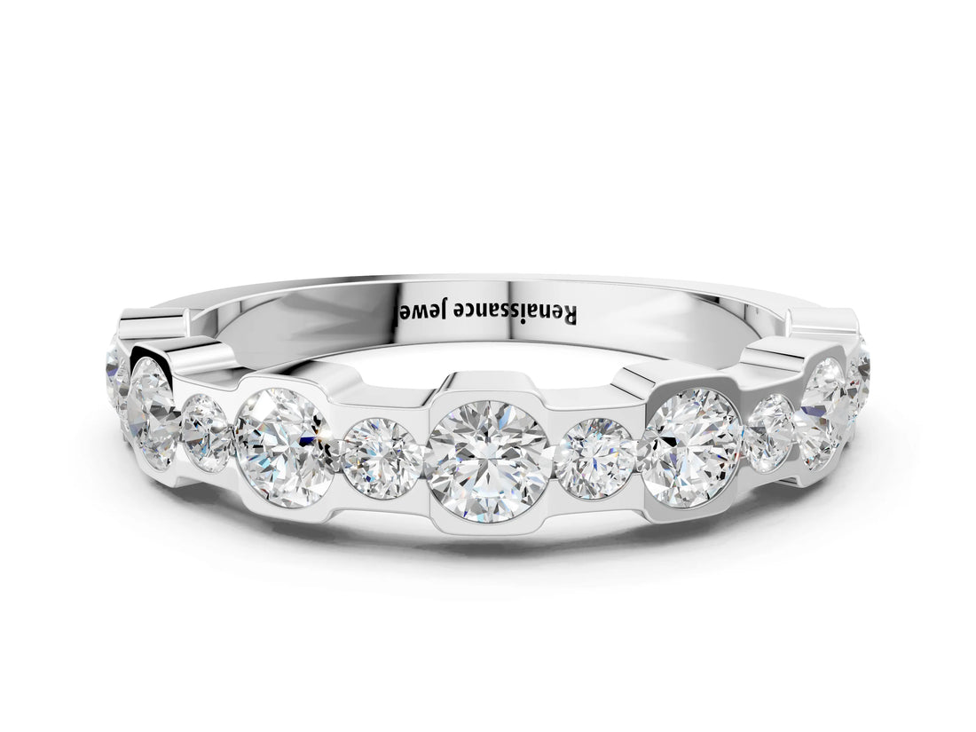 White gold Round Diamond Promise Ring with Round Diamond Accents