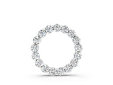 Silver 3.36 Carat E VS Round Diamond Prong-Set Circle Pendant