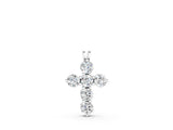 White gold Round Diamond Prong Set Cross Pendant_33