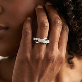 White gold Round Diamond Prong-Set Crossover Band_58