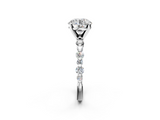 White gold Round Diamond Prong Set Engagement Ring with Pave Band_229
