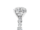 White gold Round Diamond Prong Set Engagement Ring with Pave Band_232