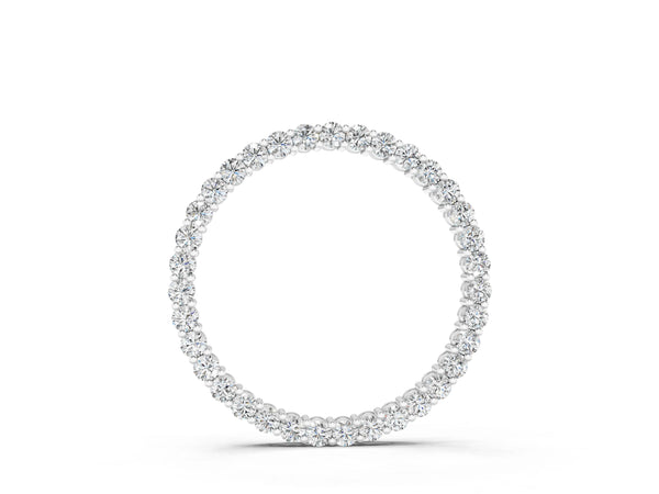 Silver Round Diamond Prong-Set Eternity Pendant