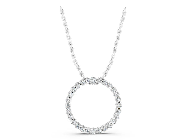 White gold Round Diamond Prong Set Eternity Pendant