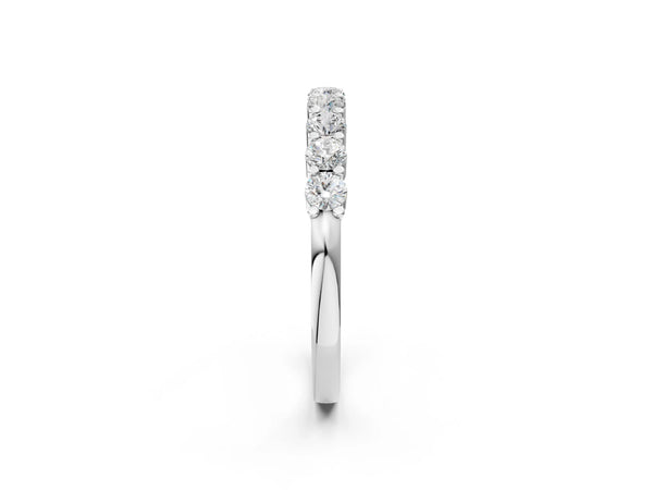 Platinum Round Diamond Prong Set Half-Eternity Band