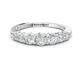 White gold Round Diamond Prong-Set Half-Eternity Band_2