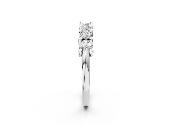 Platinum Round Diamond Prong-Set Half Eternity Band