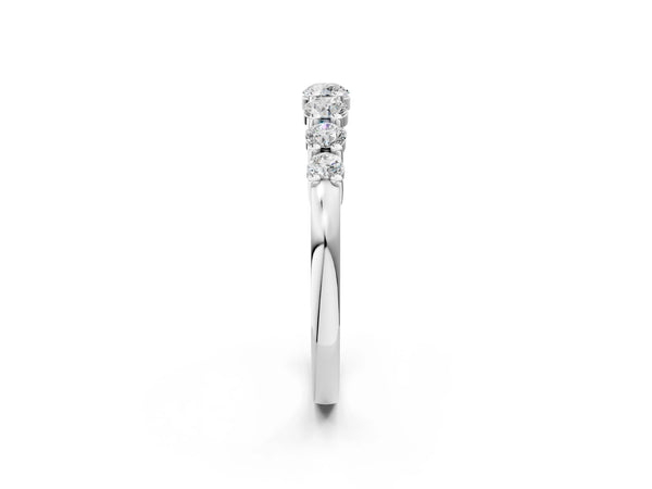 White gold Round Diamond Prong-Set Half-Eternity Band