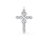 White gold Round Diamond Prong Set Infinity Cross Pendant_30