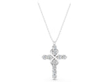 White gold Round Diamond Prong Set Infinity Cross Pendant_31